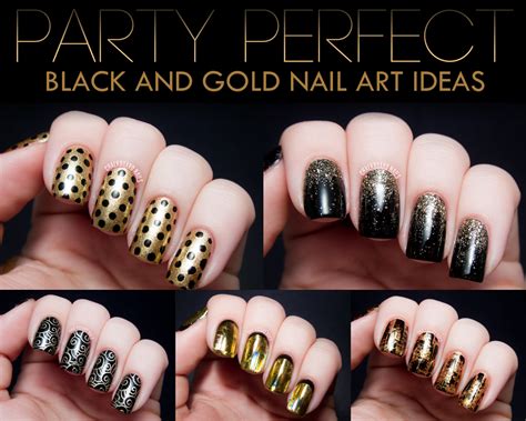 Party Perfect: Black and Gold Nail Art Ideas | Chalkboard Nails ...