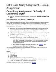 Lo Case Study Assignment Docx Lo Case Study Assignment Group