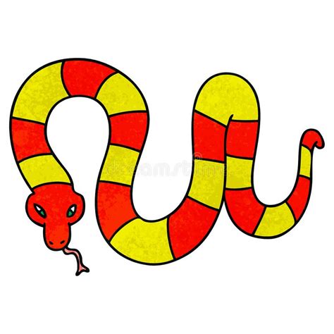 Quirky Hand Drawn Cartoon Snake Stock Vector Illustration Of Poison