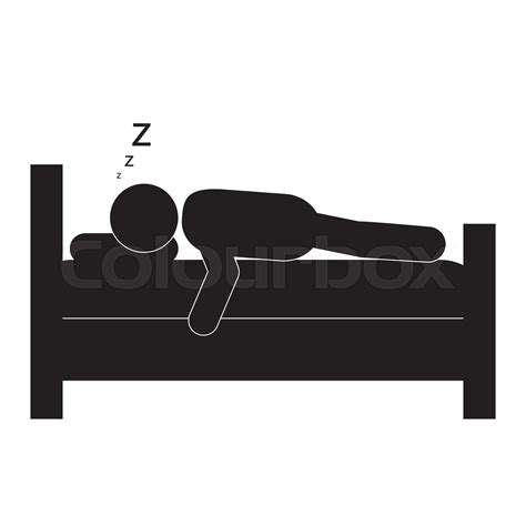 Person Sleeping In Bed Icon Stock Vector Colourbox