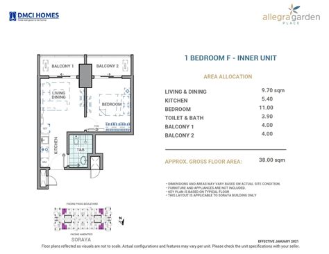 Pre Selling 1BR 38sqm Allegra Garden Place Condo In Pasig Blvd Pasig