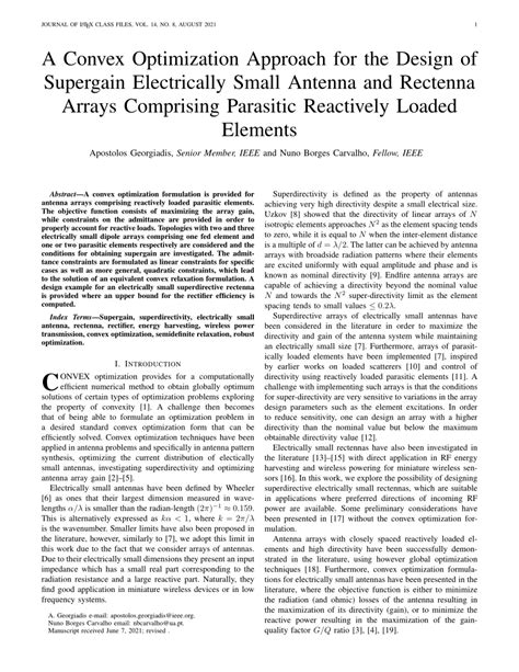 Pdf A Convex Optimization Approach For The Design Of Supergain