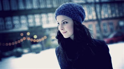 Wallpaper Women Model Winter Blue Fashion Fur Lena Meyer