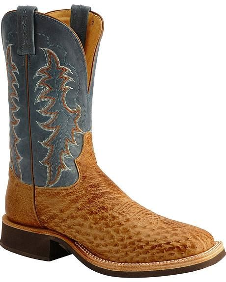 Tony Lama Smooth Ostrich Crepe Cowboy Boots Square Toe Sheplers