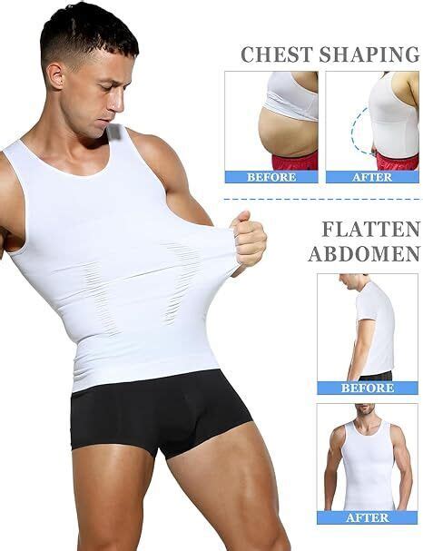 Mens Gynecomastia Compression Shirt Slimming Shaper Vest Tummy Control