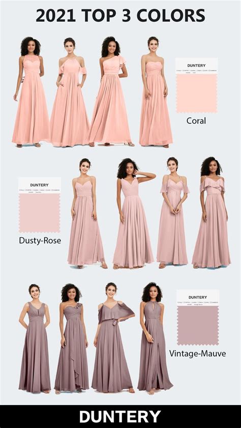2021 Top 3 Color For Winter Wedding Coral Dusty Rose Vintage
