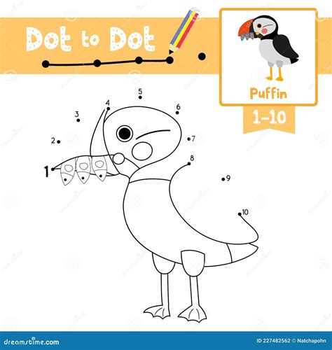 Dot To Dot Educational Game And Coloring Book Puffin Bird Animal