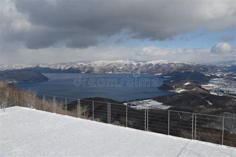 Lake Toya during Winter Season Stock Photo - Image of shinzan, ropeway ...