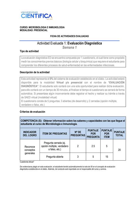 Solution Microbiolog A E Inmunolog A Ficha De Actividades