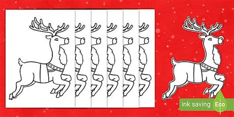 Christmas Reindeer Cut Out Template Primary Resources