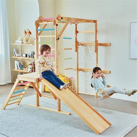 Avenlur Grove In Indoor Jungle Gym With Gymnastic Rings Climbing