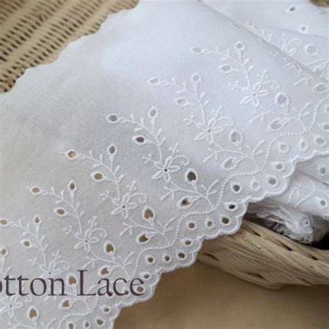 White Cotton Eyelet Fabric Etsy