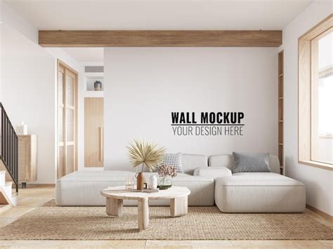 Free PSD Interior Living Room Wall Mockup