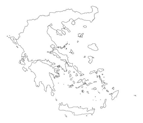 Esbozo del diseño del mapa de grecia ilustración del mapa Vector Premium