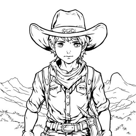 Télécharger Cowboy dans le désert Image éducative Coloring pages En