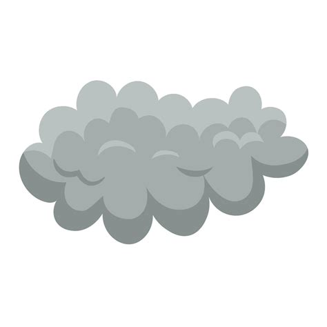 Grey cloud. Drawing of rain or thunder cloud isolated on white ...