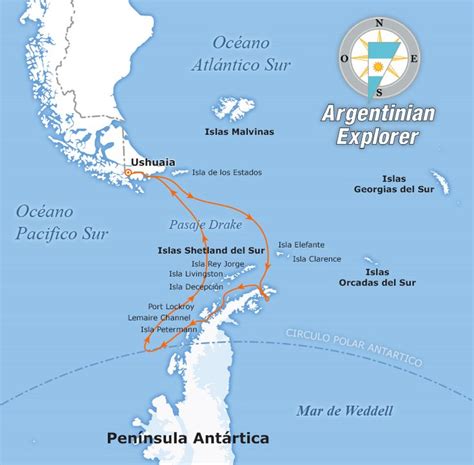 Passagem De Drake Map Ushuaia Antarctica