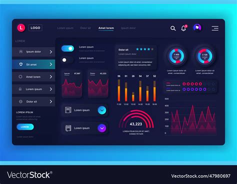 Premium Vector Neumorphic Dashboard Ui Kit Admin Panel Template With