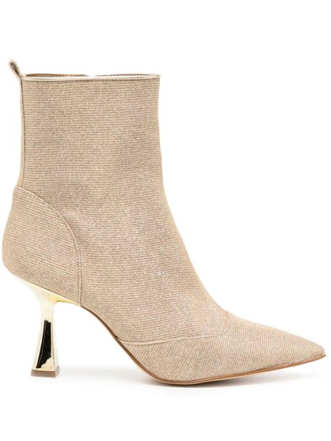 Michael Kors Clara Mm Pointed Toe Boots Gold Farfetch