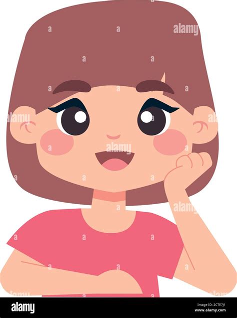 Isolated Cute Girl Cartoon Thinking Vector Illustration Stock Vector Image And Art Alamy