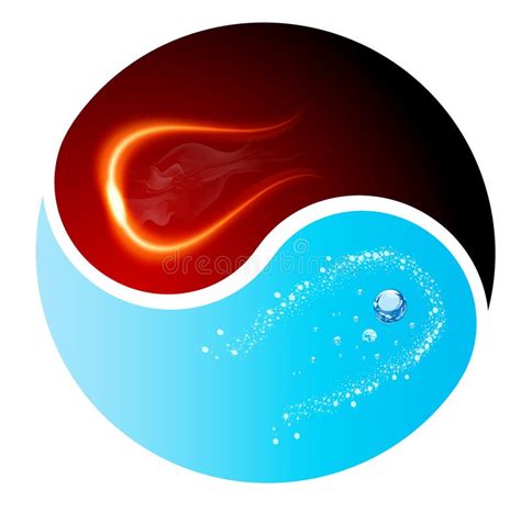 Feuer Und Wasser Yin Yang Konzept Stock Abbildung Illustration Von