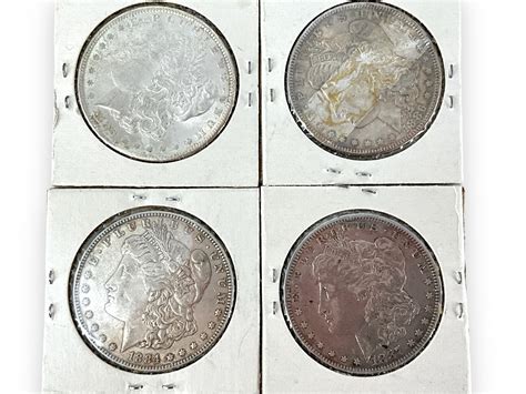 Lot Four Us Morgan Silver Dollar Coins