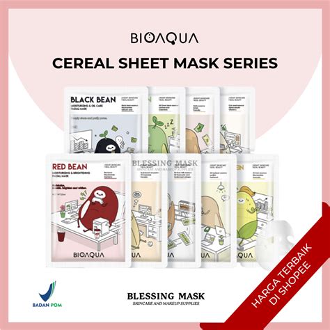 Jual Bioaqua Masker Wajah Cereal Sheet Mask And Biji Buah Face Mask Shopee Indonesia