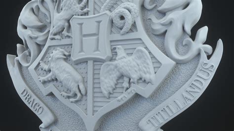 Hogwarts Crest 3D model 3D printable | CGTrader