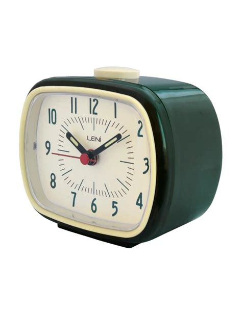 Leni Retro Analogue Alarm Clock Glow In The Dark Homeroom Decor Olive Green Ezibuy Australia