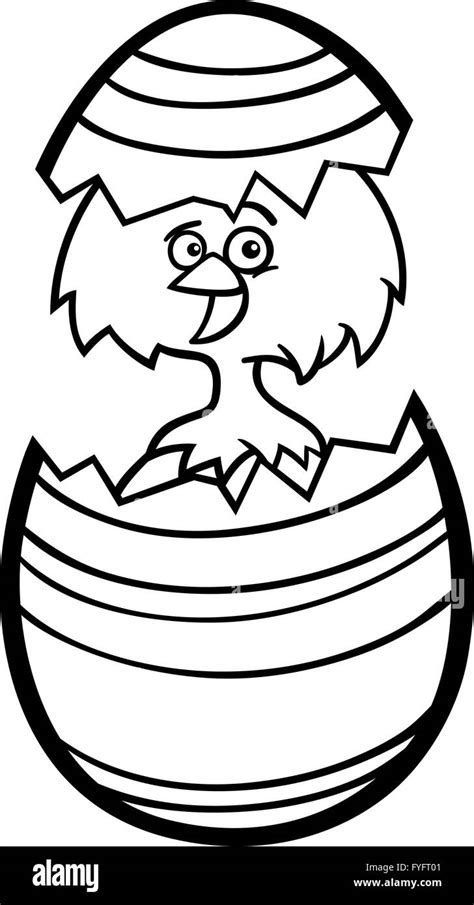 chicken in easter egg cartoon for coloring Stock Photo - Alamy