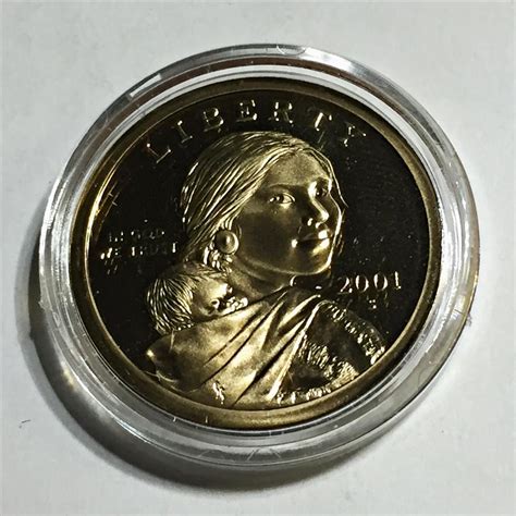 2001 S Proof Sacagawea Commemorative Dollar DCAM In Protective Capsule