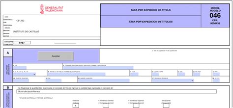 INFORMACIÓN PAGO TASAS MODELO 046 IES SERRA D ESPADÀ