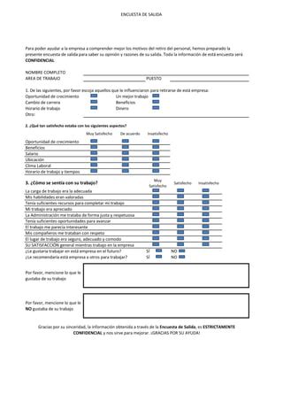 Entrevista De Salida PDF