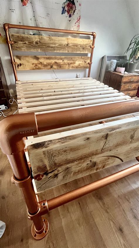 Limon Bespoke Scaffold Rustic Bed Frame Industrial Metal Tubes Etsy Uk