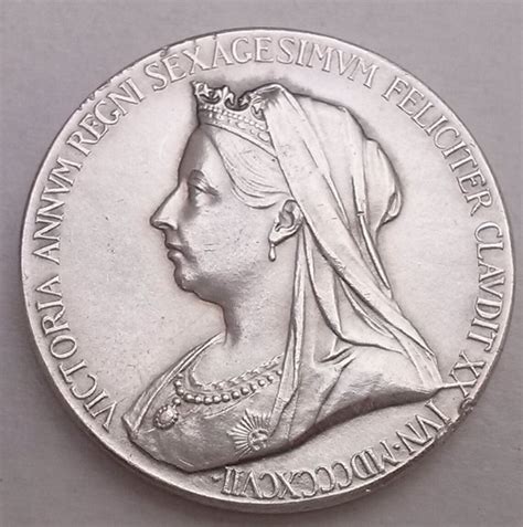 1897 Queen Victoria Jubilee Silver Medal 96g Etsy