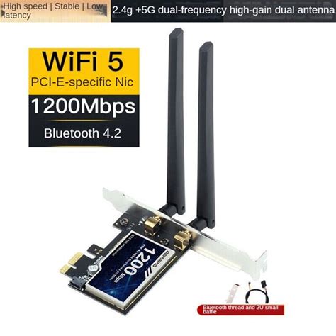 Carte RéSeau Sans Fil WiFi5 1200M 4 2 Bluetooth 2 4G 5G Bande de