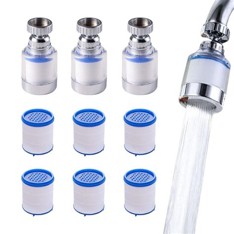 3 Stück Wasserfilter Wasserhahn 360 Drehbar Transparent Mit 6 Stück