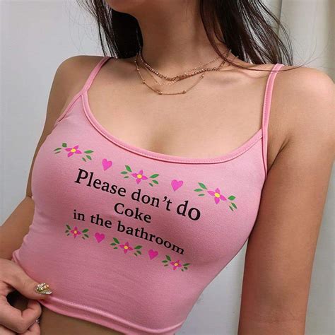 Please Dont Do Coke In The Bathroom Tee Crop Top Und Shorts Cropped