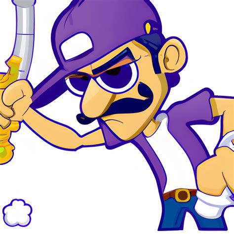 Gangsta Waluigi With Gun Cartoon · Creative Fabrica