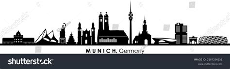 Munich Bavaria Germany City Skyline Vector