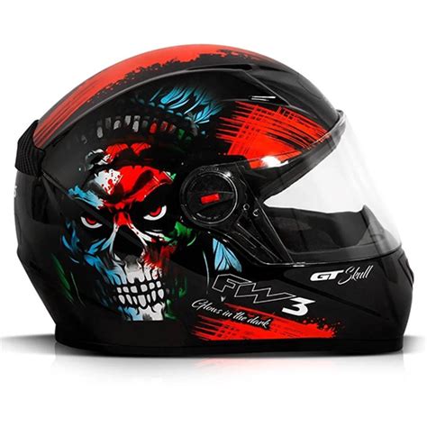 Capacete Fechado FW3 GT Skull Caveira