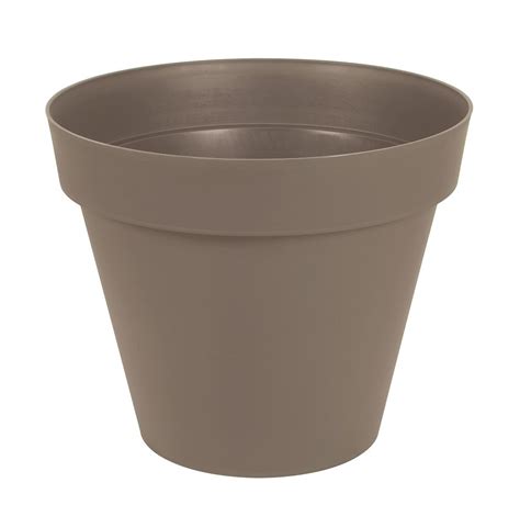 Pot De Fleurs Rond Taupe L Bricomarch