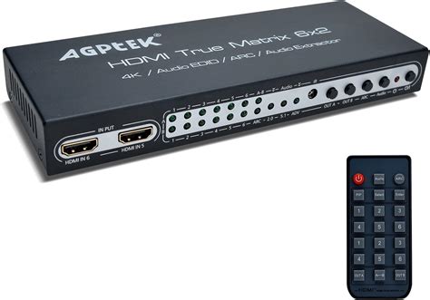 4K 6X2 HDMI True Matrix Switch Splitter With ARC PIP Function HDMI