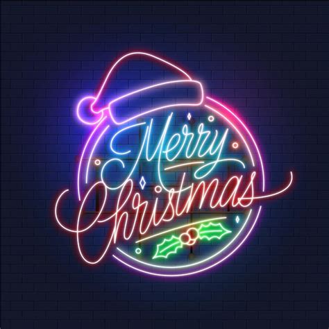 Free Vector Neon Merry Christmas