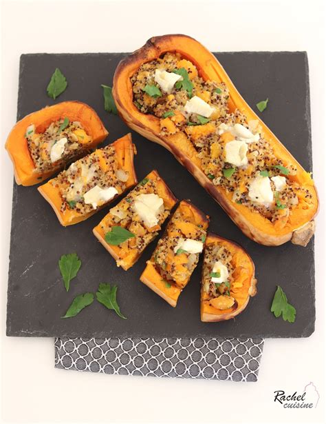 Courge Butternut farcie quinoa et chèvre Rachel cuisine