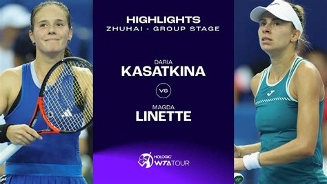 Daria Kasatkina Vs Magda Linette Zhuhai Group Stage Wta Match