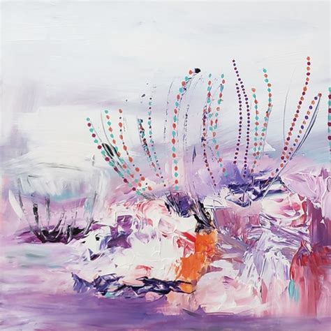 Tableau abstrait contemporain violet peint à l acrylique par l artiste