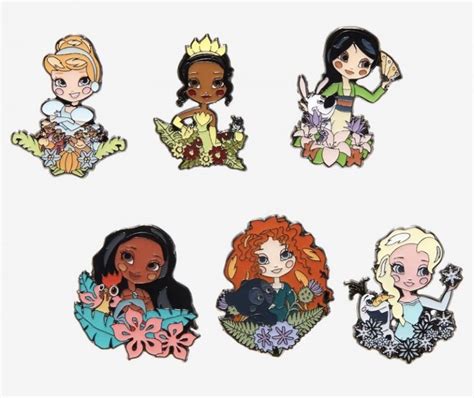 Disney Princess Chibi Floral Blind Box Pin Set At Hot Topic Disney