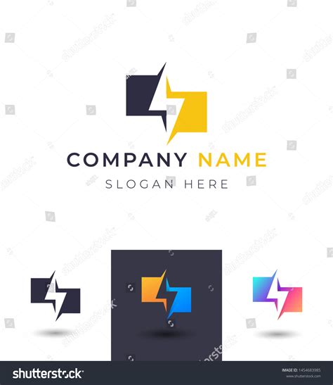 Abstract Bolt Logo Designvector Lightning Storm Stock Vector Royalty