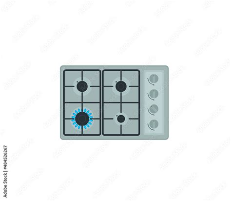 Gas stove vector isolated icon. Emoji illustration. Gas stove vector ...